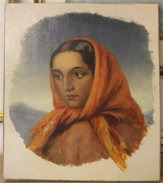 Oil, Portrait of a Peruvian? woman